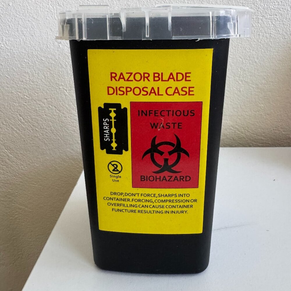 H&N Beauty Razor Blade Disposal Case Sharps Container Biohazard Single Use